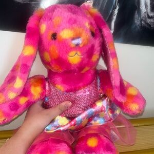 Build-A-Bear Pink and Orange Plush Bunny